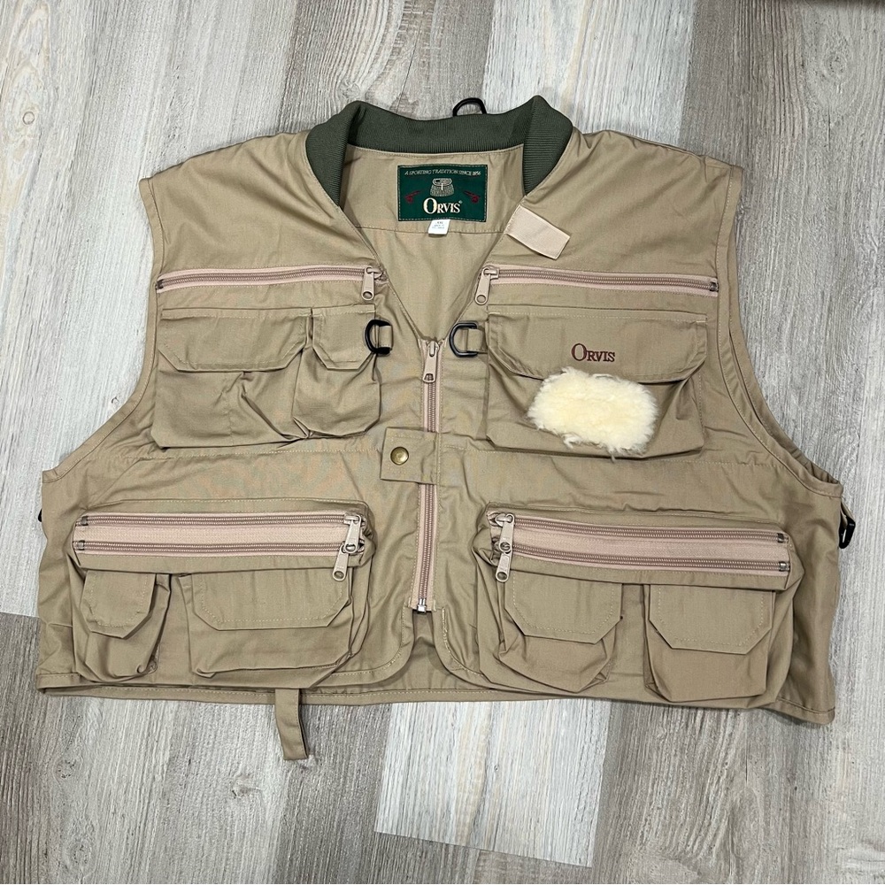 Orvis Super Tac-L-Pac Fly Fishing Vest Multi Pockets D-Rings Drying Patch XXL